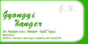 gyongyi wanger business card